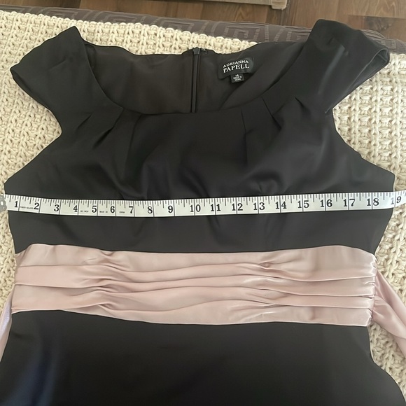 Adrianna Papell Capped Sleeve Satiny Formal Occasion Dress Blush Pink Size14 - Picture 11 of 13